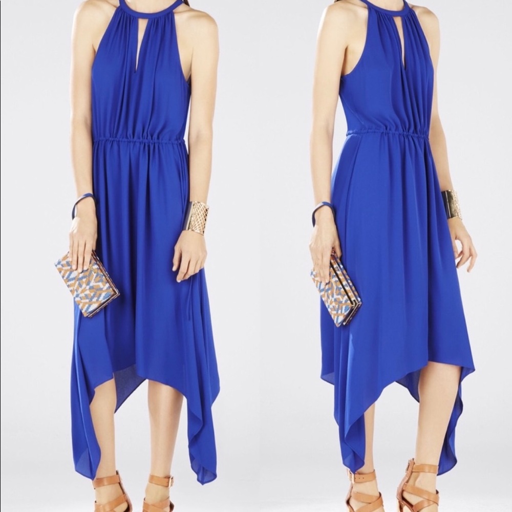BCBGMaxAzria Royal Blue Asymmetrical Dress